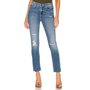 MOTHER Blue Dazzler Ankle Fray Jeans Mid Rise Weekend Warrior Women's 29